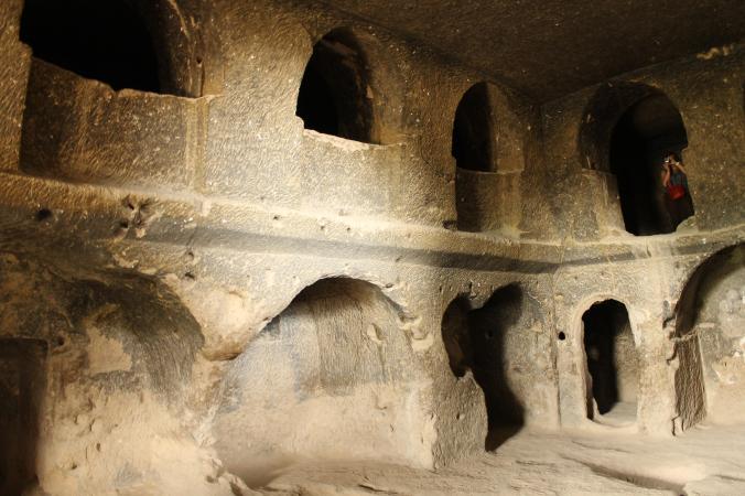 Inside the cave churches.