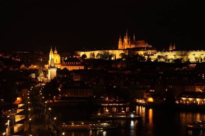 Prague at night.