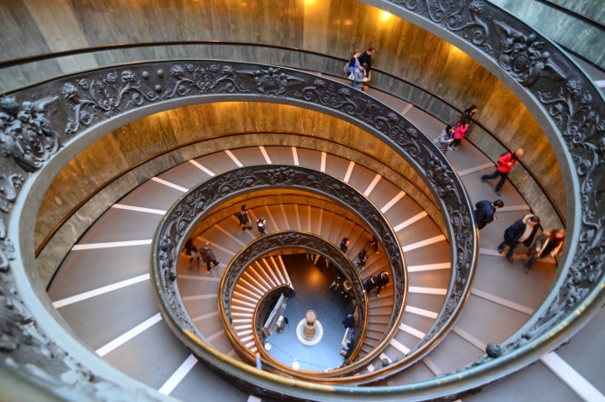 The iconic Vatican museum exit staircase